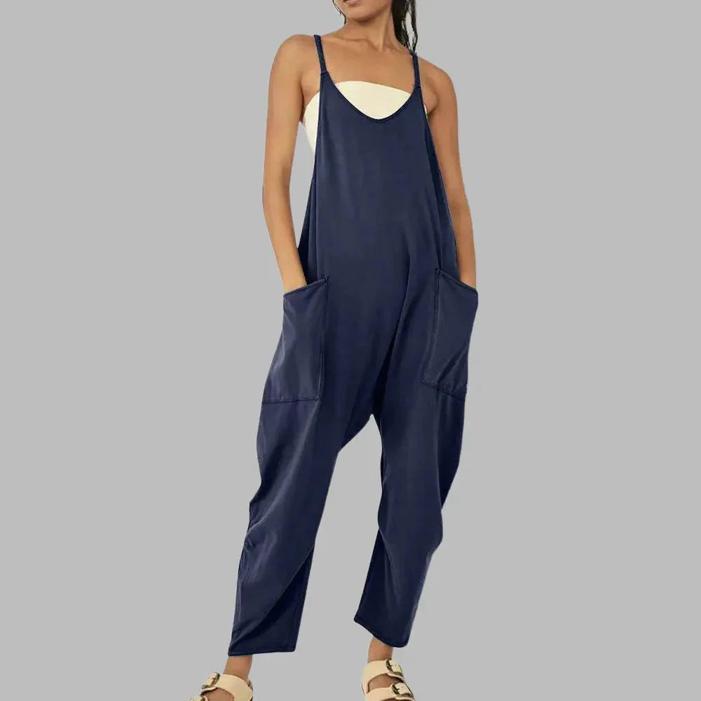 Women's Cropped Wide-Leg Jumpsuit with Pockets – Lisette – view 5