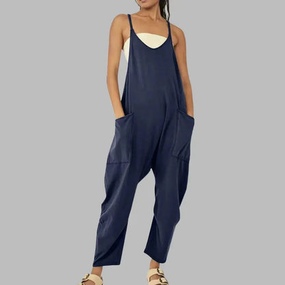 Women's Cropped Wide-Leg Jumpsuit with Pockets – Lisette