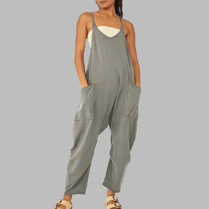 Women's Cropped Wide-Leg Jumpsuit with Pockets – Lisette – view 4
