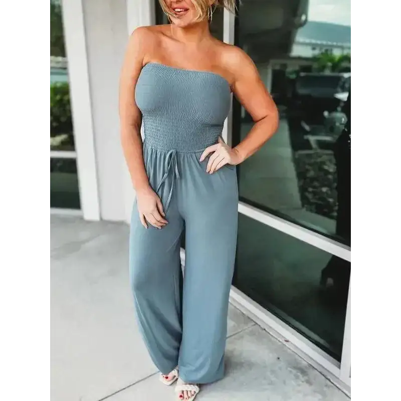 Women's Strapless Jumpsuit – Ida – Green