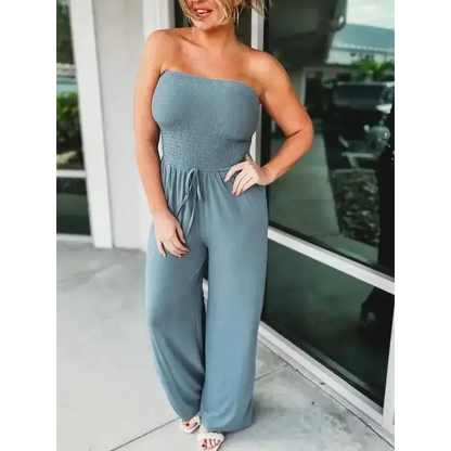Women's Strapless Jumpsuit – Ida – Green