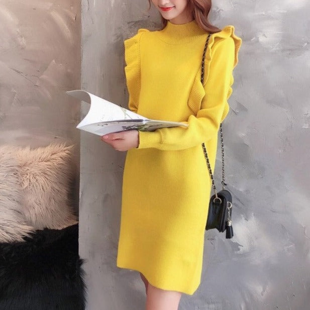 Women's Ruffled Knit Dress – Loren – view 9