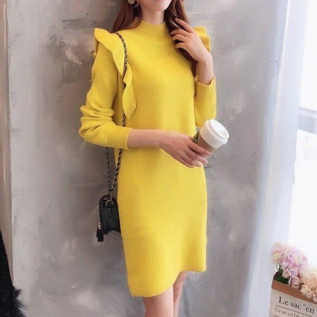 Women's Ruffled Knit Dress – Loren – view 7