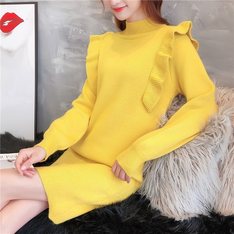 Women's Ruffled Knit Dress – Loren – view 8