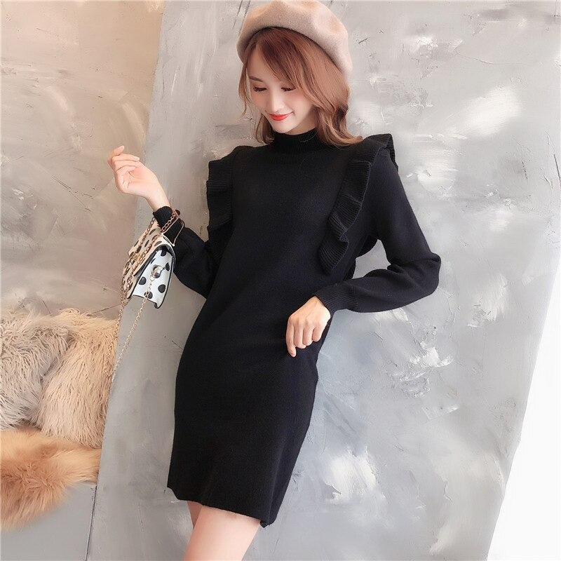 Women's Ruffled Knit Dress – Loren – view 6