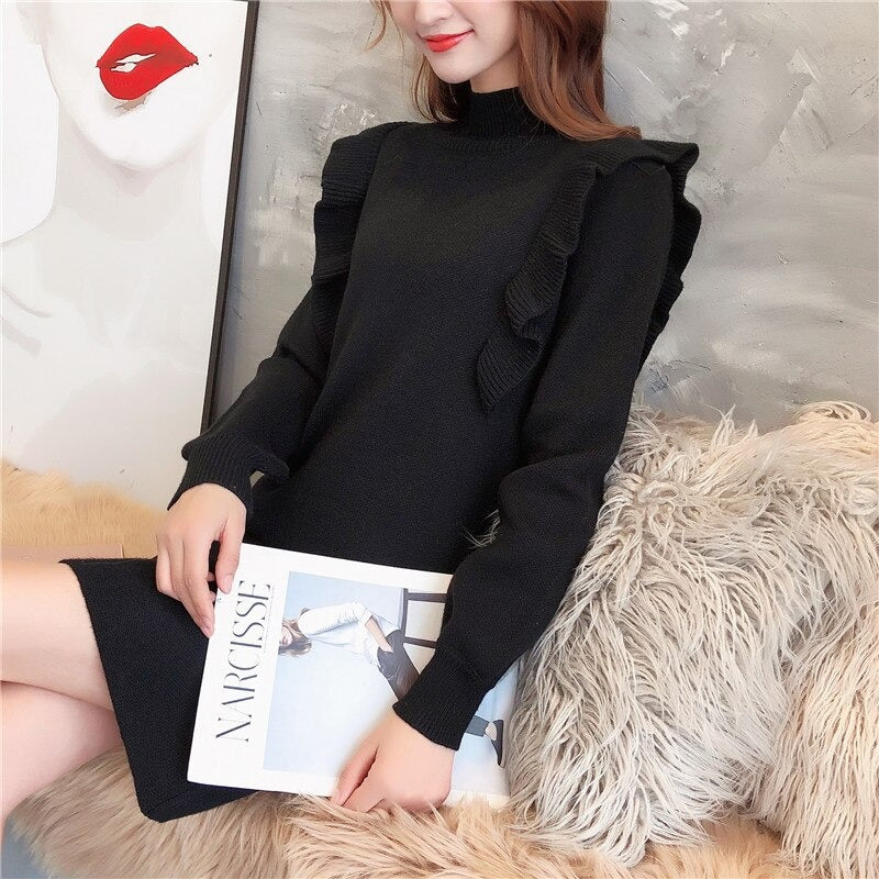 Women's Ruffled Knit Dress – Loren – view 5