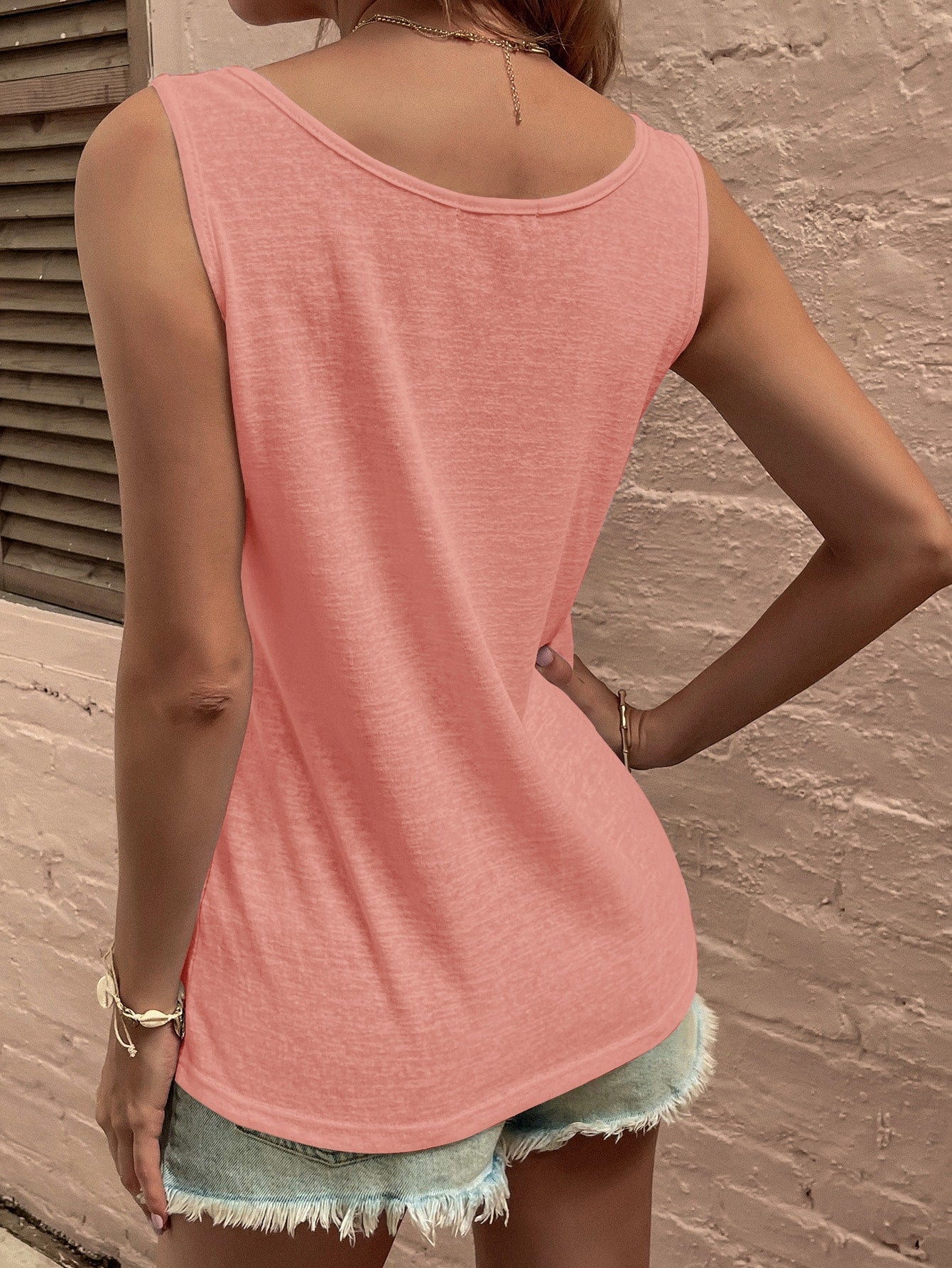 Women's Button Tank – Kelly