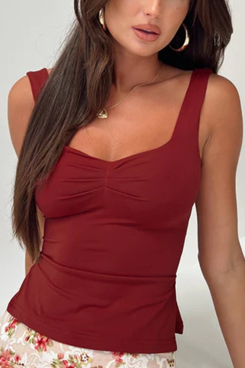 Women's Low-Back Tank – Mili – Burgundy