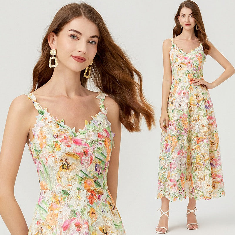 Women's Long Floral Dress – Bruna – view 2