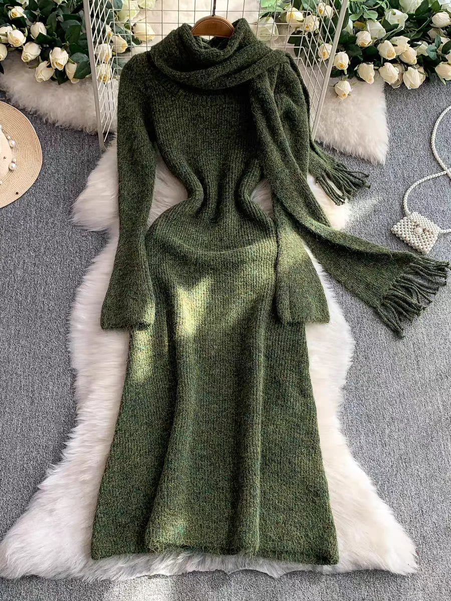 Women's Long Wool Dress – Julie – view 17