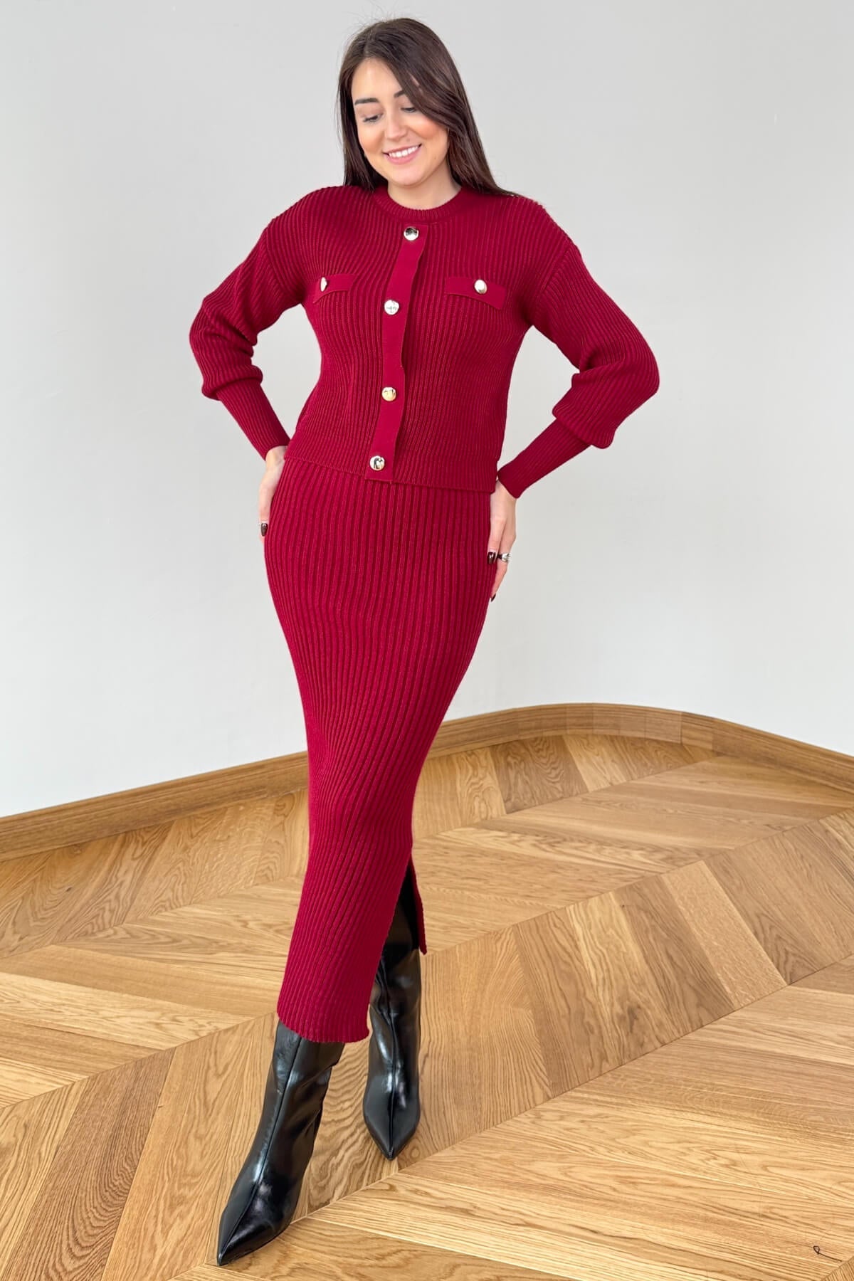 Women's Knit Dress – Lucia – Wine