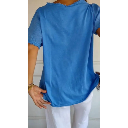 Cropped Casual V-Neck Blouse – Quinn – view 2