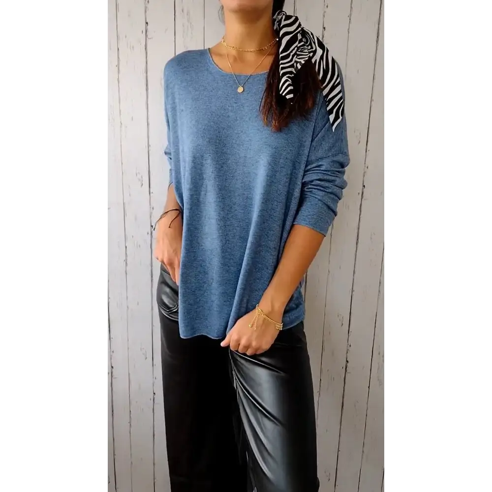 Comfort Long-Sleeve Crewneck Blouse – Brooke – view 5