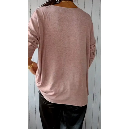 Comfort Long-Sleeve Crewneck Blouse – Brooke – view 2