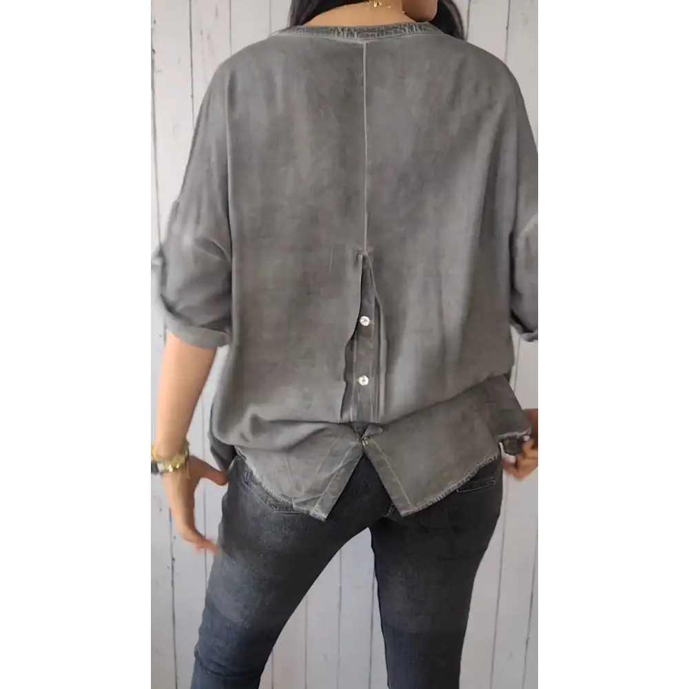 Relaxed V-Neck Blouse – Galilea – view 2