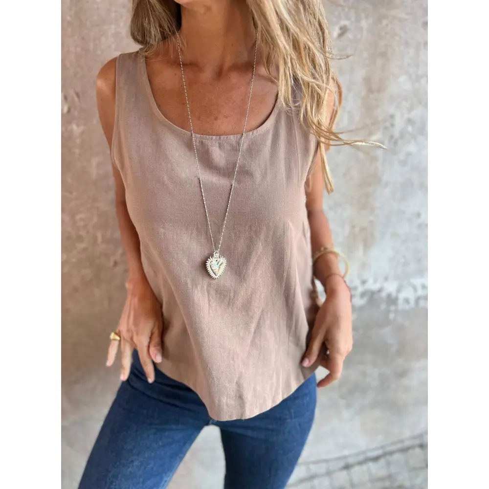 Cotton-Linen Blouse with Side Buttons – Frida