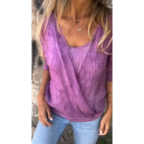 Solid Crewneck Blouse with Elbow Sleeves – Lilith