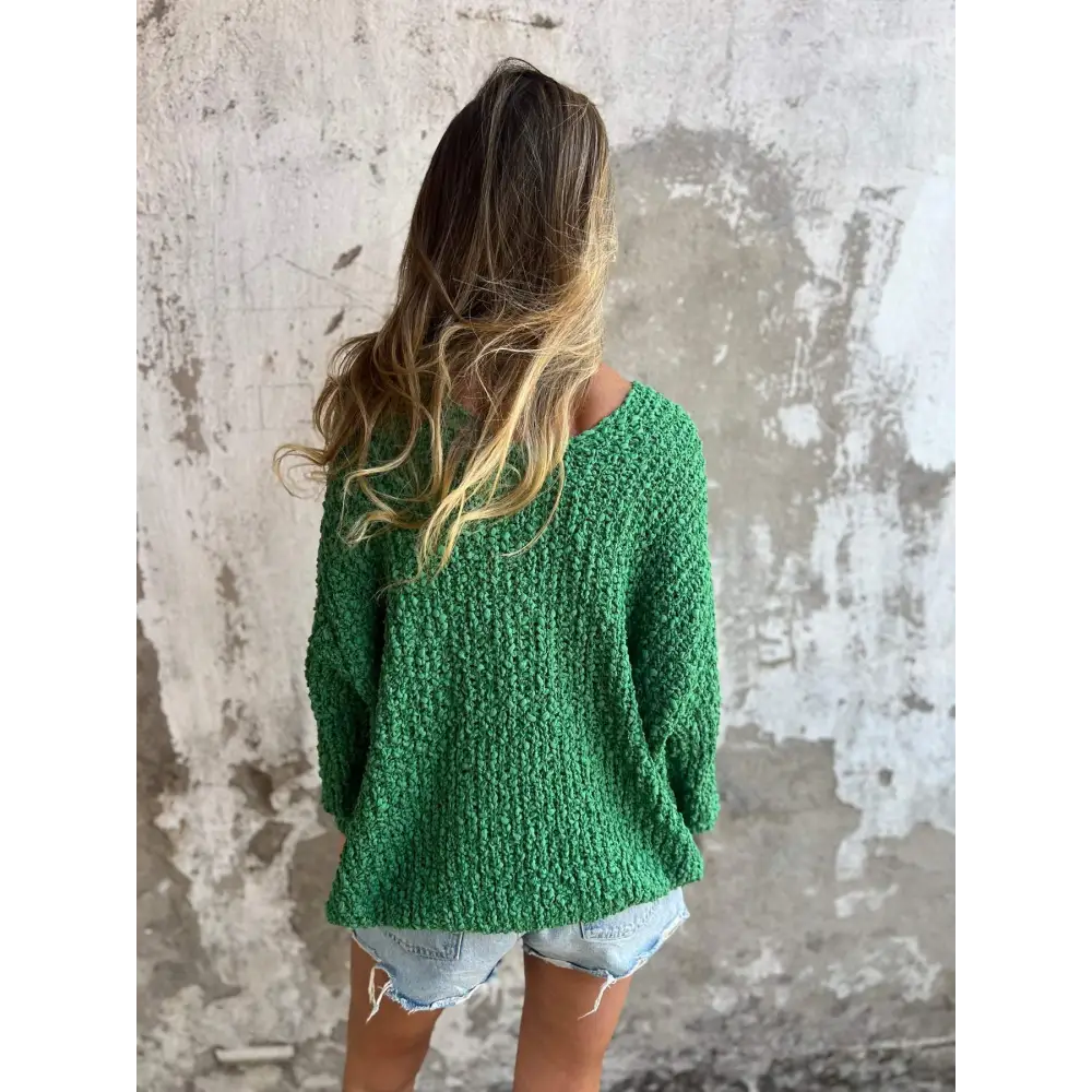 Knit Long-Sleeve V-Neck Blouse – Colette – view 3