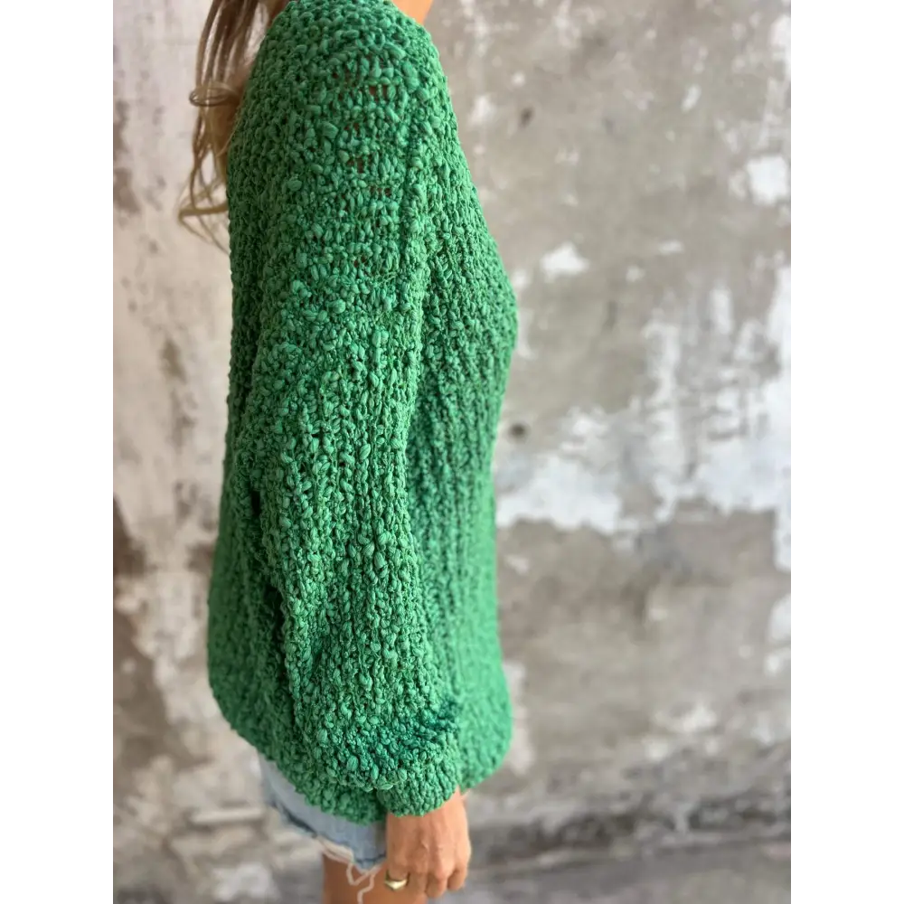 Knit Long-Sleeve V-Neck Blouse – Colette – view 2