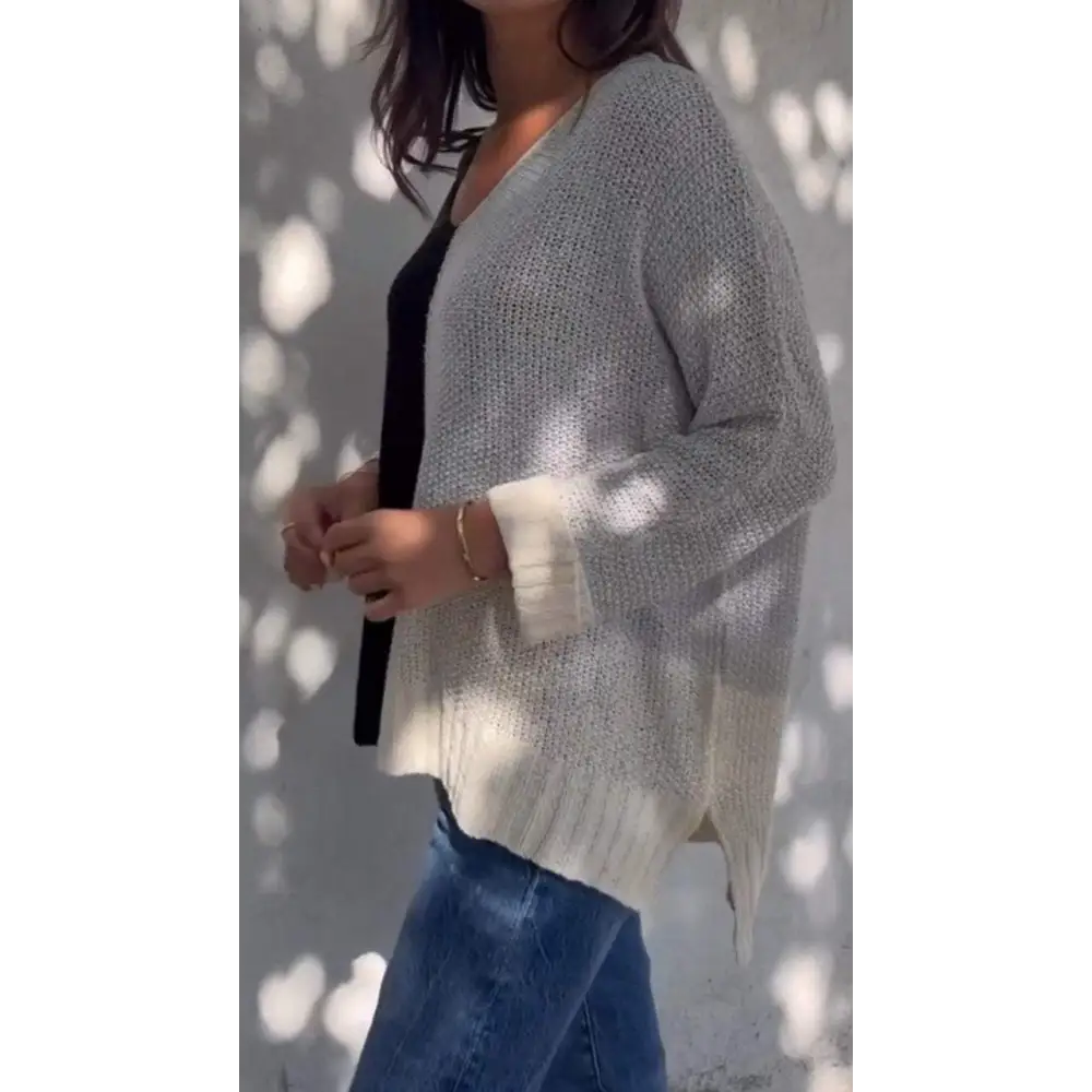 Women's Textured Knit Blouse in Contrast Colors – Marbella – view 2