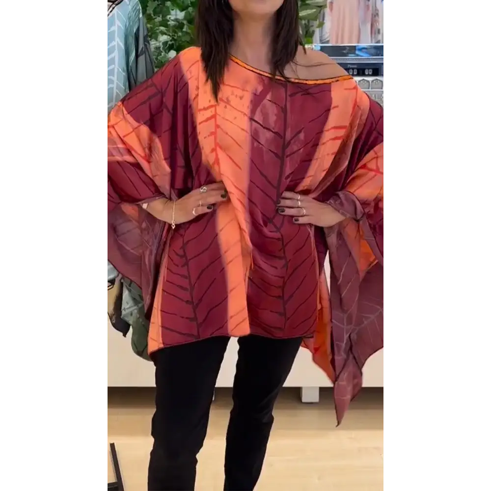 Women's Colorful Off-Shoulder Crewneck Blouse – Journey – view 2