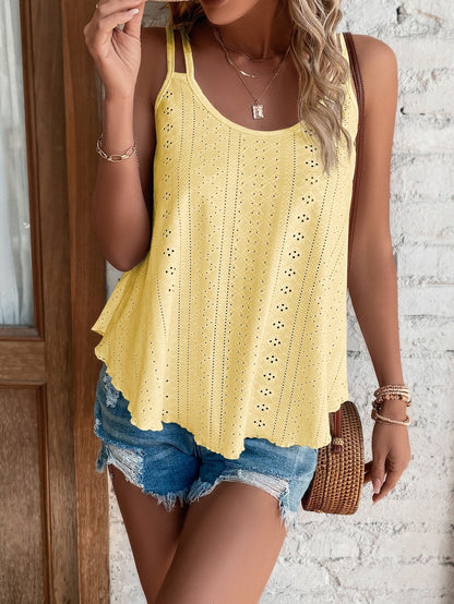 Women's Eyelet-Embroidered Top – Sofia – Yellow