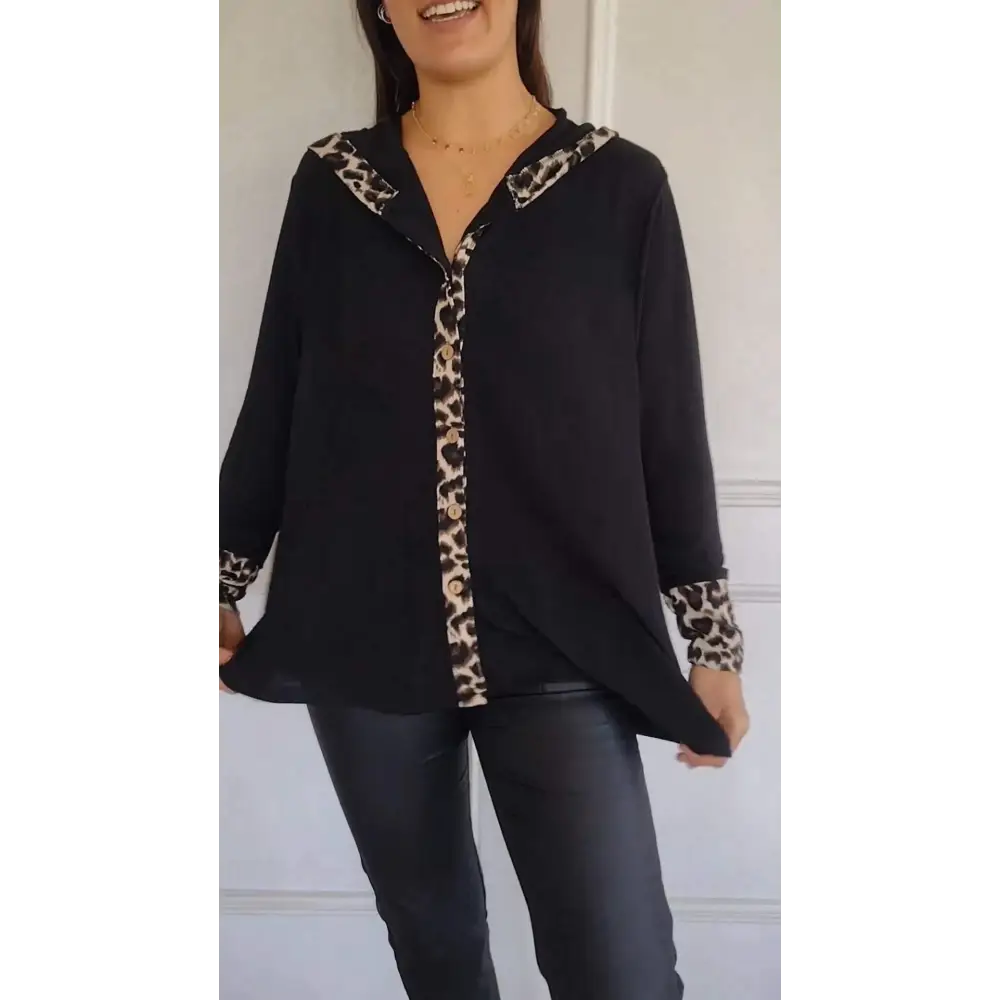 Women's Hooded Long-Sleeve Blouse – Petra