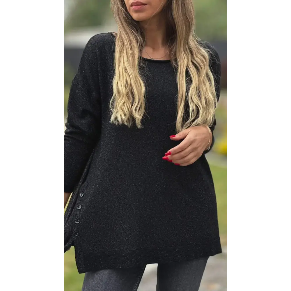 Women's Solid Long-Sleeve Crewneck Blouse – Yara