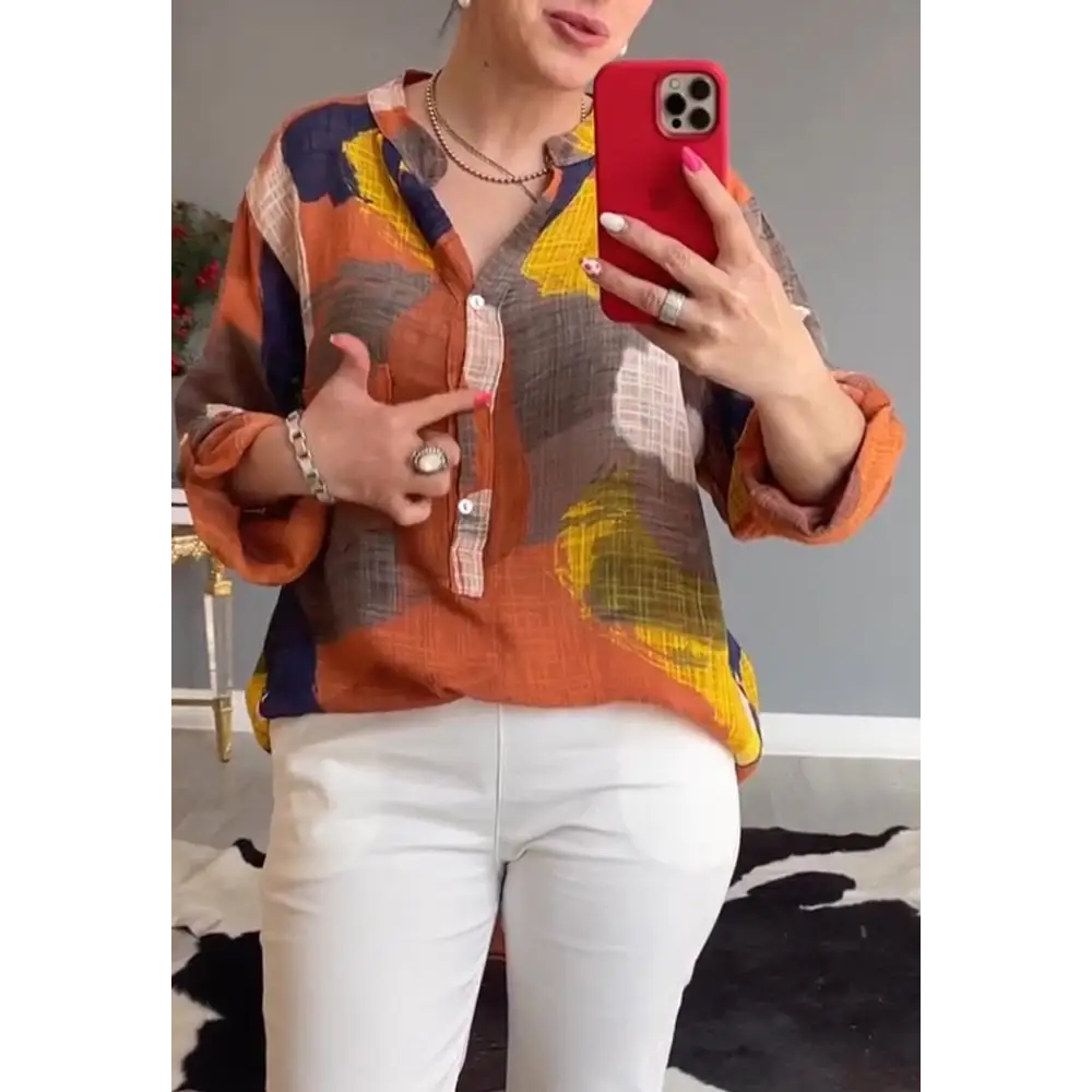 Floral V-Neck Blouse – Zenia – view 2