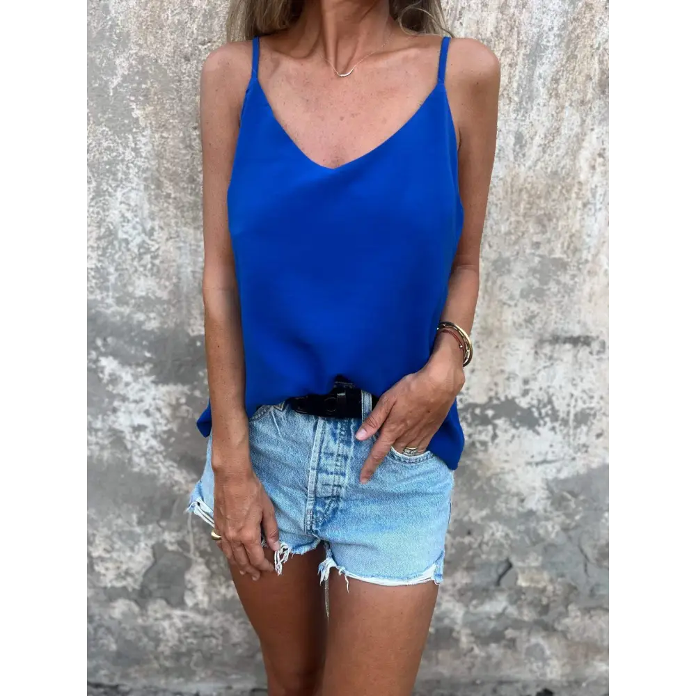 Solid V-Neck Halter Tank – Scarlett