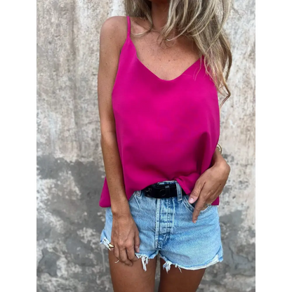 Solid V-Neck Halter Tank – Scarlett – view 5