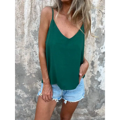 Solid V-Neck Halter Tank – Scarlett – view 7