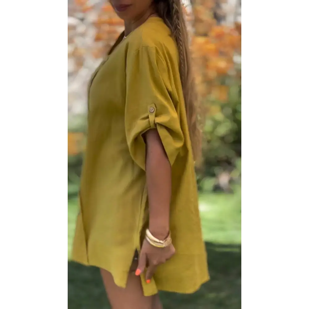 Asymmetric Button Blouse – Uma
