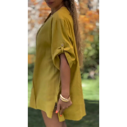 Asymmetric Button Blouse – Uma