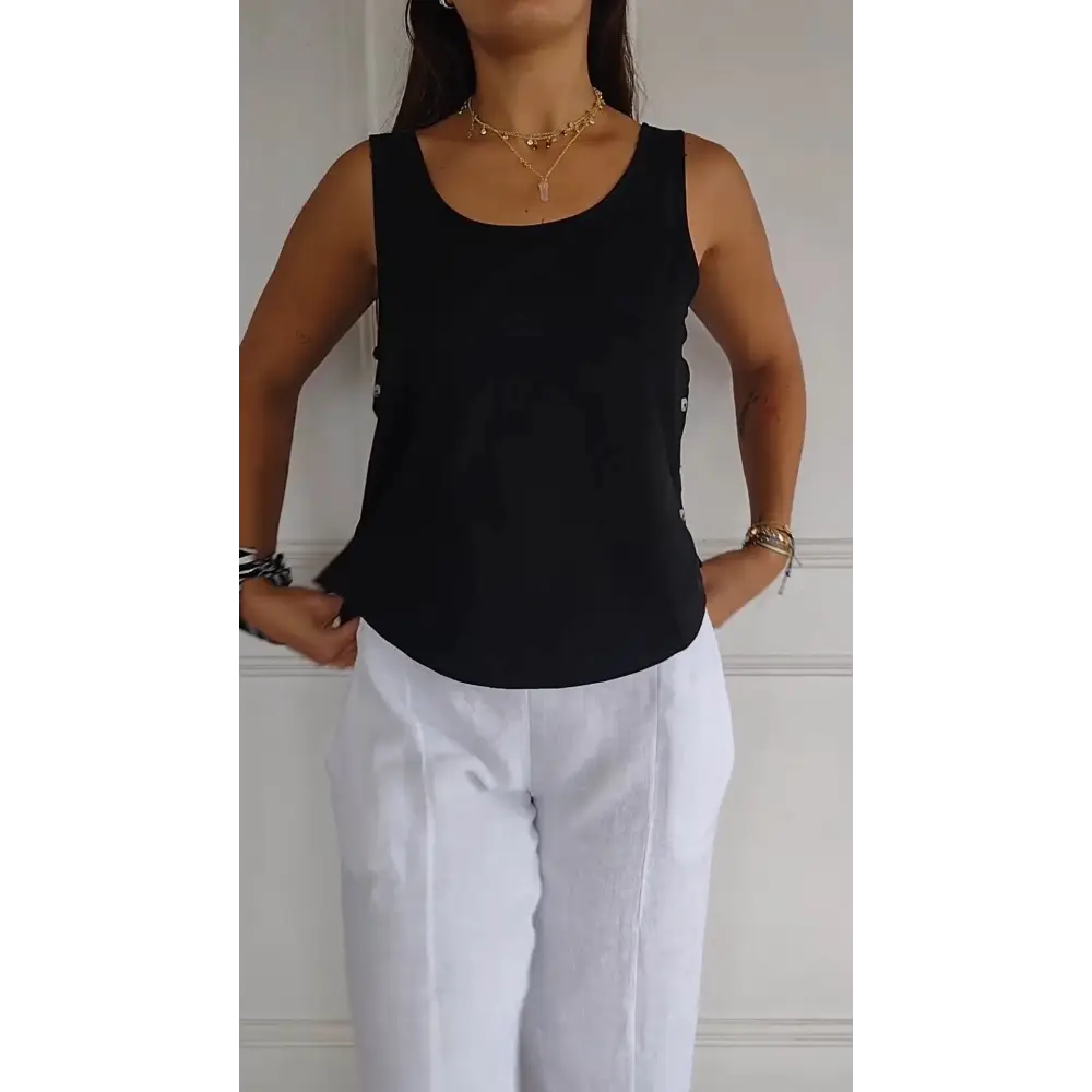 Cotton-Linen Tank – Flavia – view 2