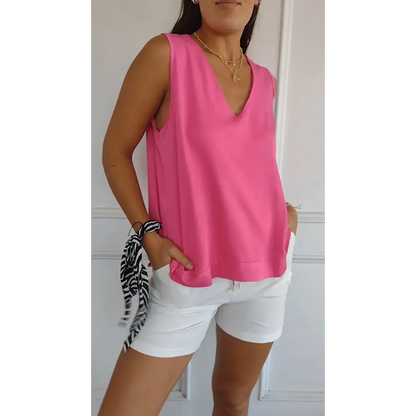 Relaxed Comfort V-Neck Tank – Effie – view 5