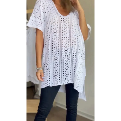 Cutout V-Neck Blouse – Liana