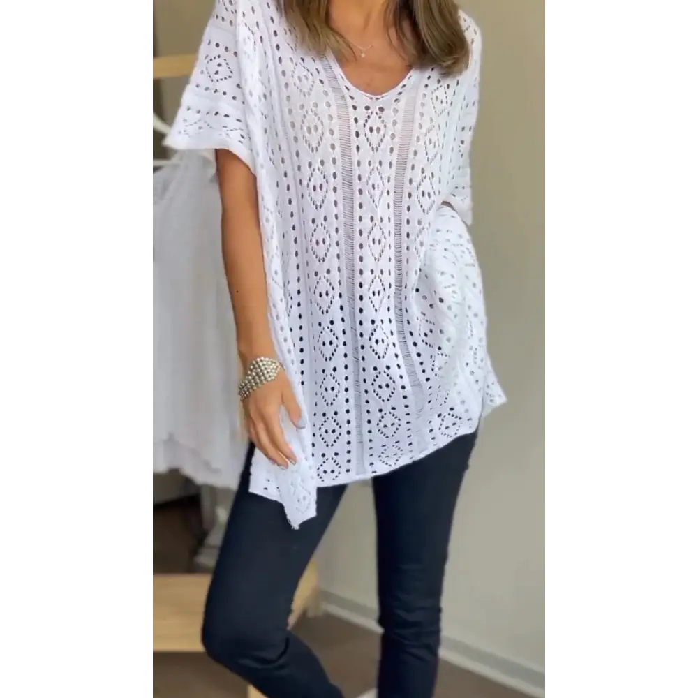 Cutout V-Neck Blouse – Liana – view 2