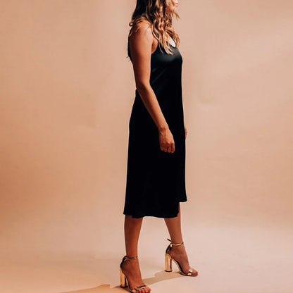 Satin Spaghetti-Strap Dress – Dina – view 4