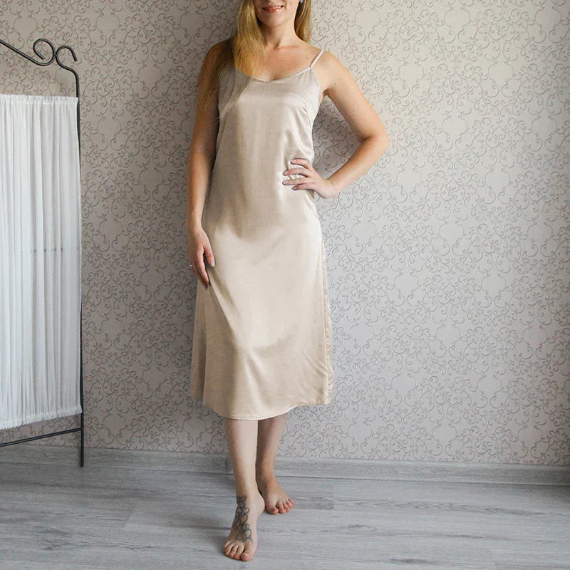 Satin Spaghetti-Strap Dress – Dina – view 8