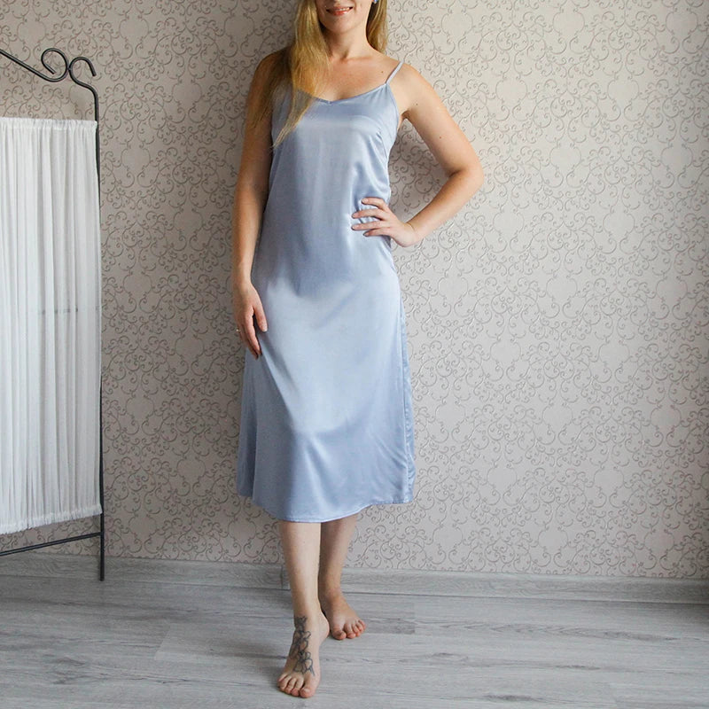 Satin Spaghetti-Strap Dress – Dina – view 7