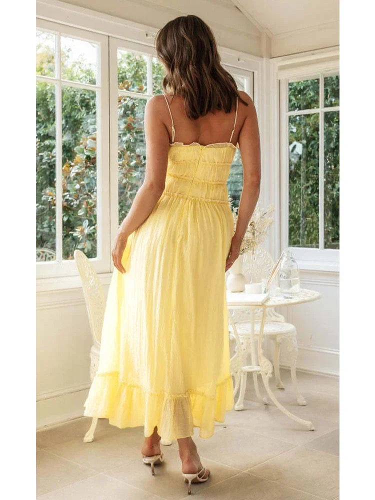 Ruffled Spaghetti-Strap Dress – Kira – view 2