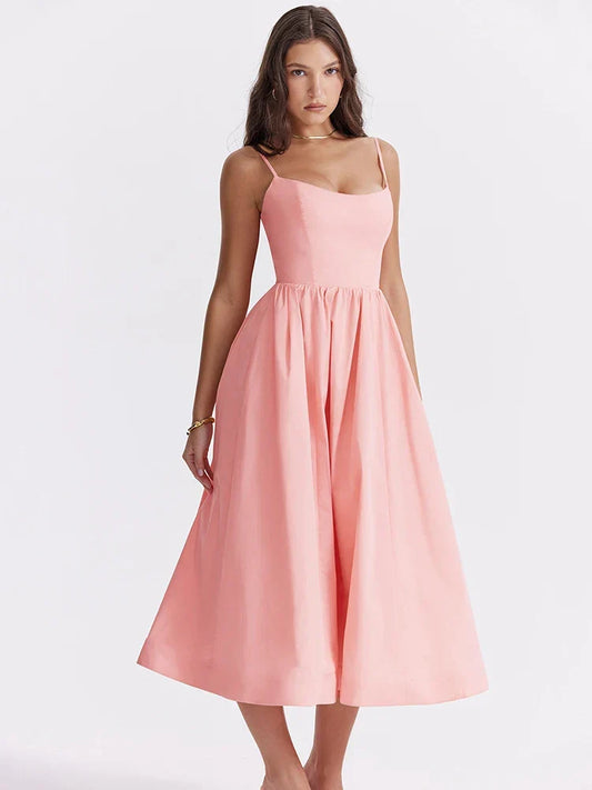 Corset Midi Dress – Jade – Pink