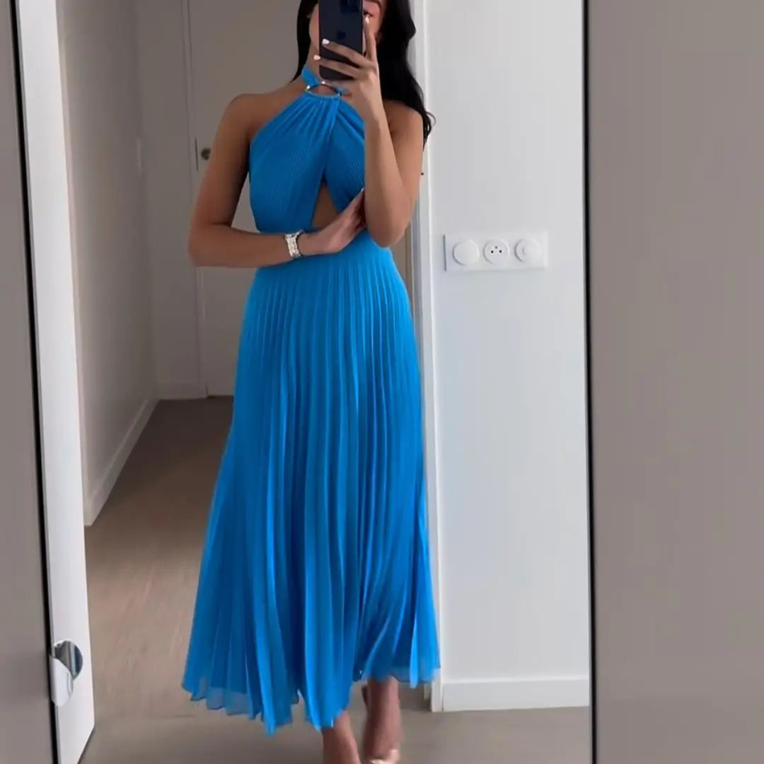 Crossover-Neck Dress – Alina