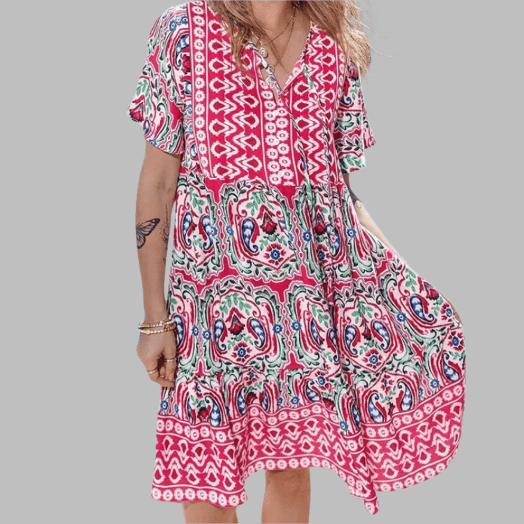 Women's Printed Dress – Jane – Pink
