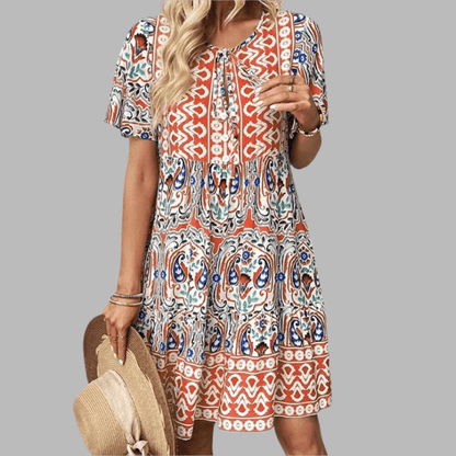 Women's Printed Dress – Jane – Orange