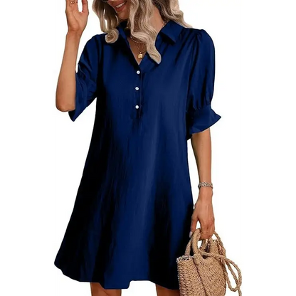Women's Ruffled Dress – Dalia – Navy