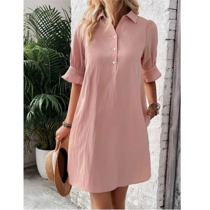 Women's Ruffled Dress – Dalia – Pink