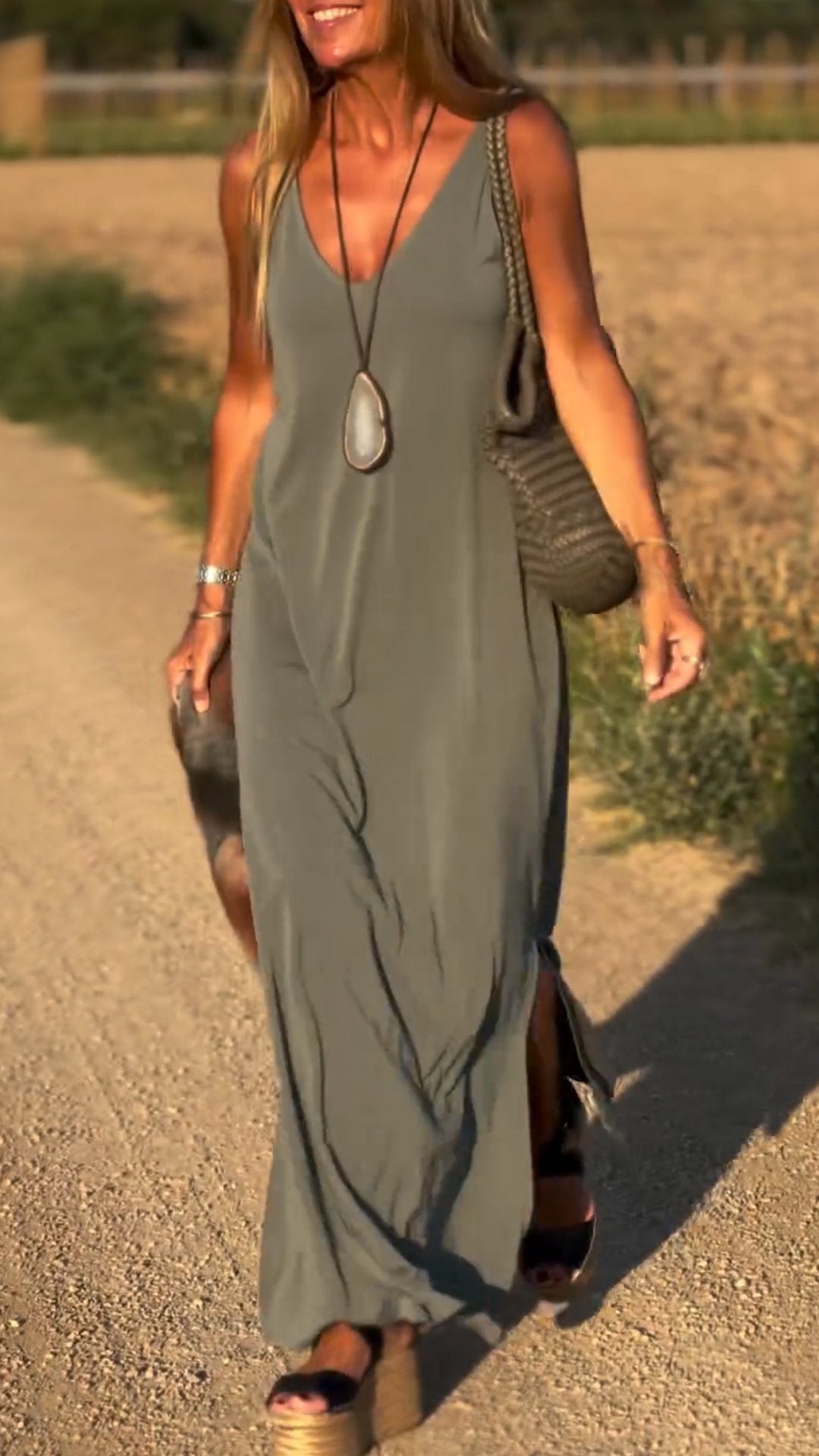 Women's Casual V-Neck Dress – Brenda – view 2