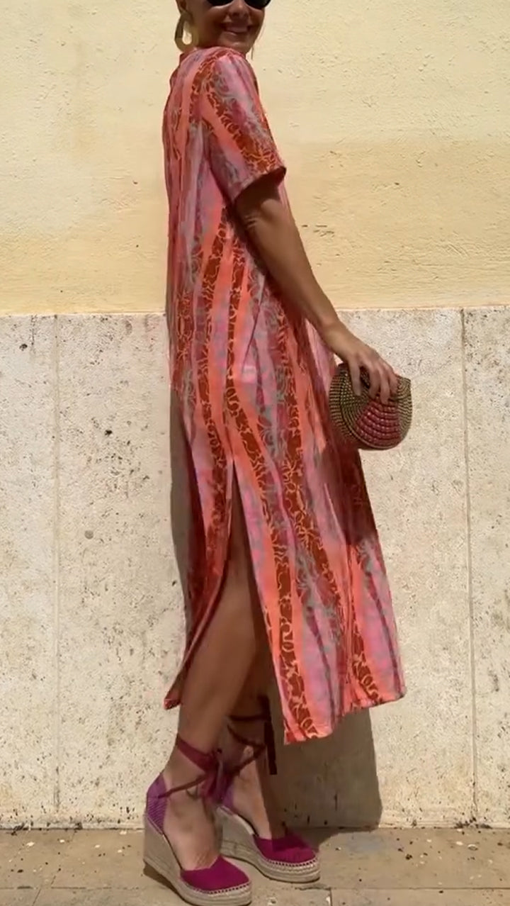Women's Printed V-Neck Dress – Philippa – view 2
